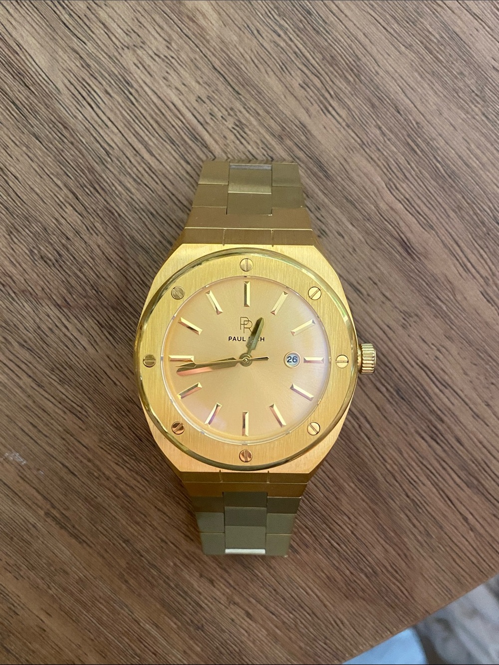 Men's Gold Stainless Steel Bracelet Watch - Gold